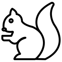 Squirrel icon Simple thin line stroke