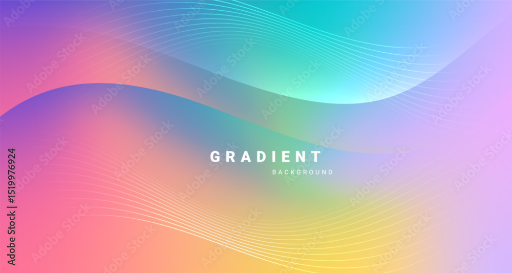 Fototapete Abstract multicolor gradient background with soft shapes. Vector.
