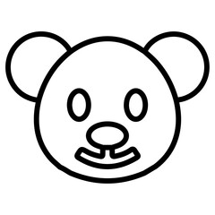 teddy bear icon Simple thin line stroke