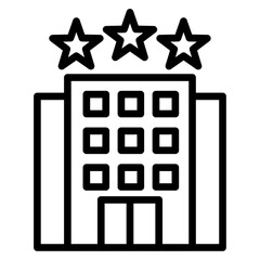 3 star hotel icon Simple thin line stroke