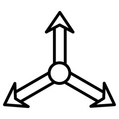 3 direction arrow icon Simple thin line stroke