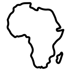 africa map icon Simple thin line stroke