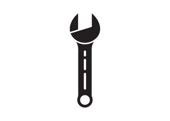 Wrench Silhouette Vector, Wrench Icon