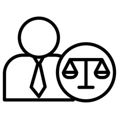 attorney at law icon Simple thin line stroke