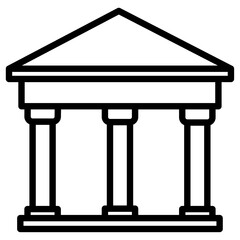 bank icon Simple thin line stroke