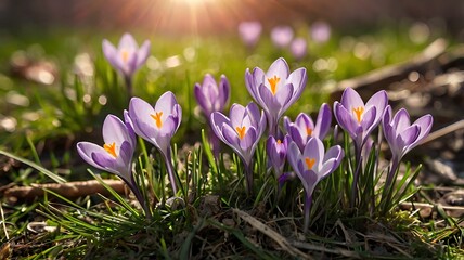 spring crocus flowers
