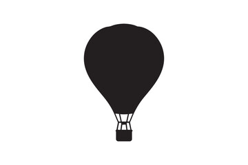 Fototapeta premium Hot air balloon silhouette vector art illustration on white background