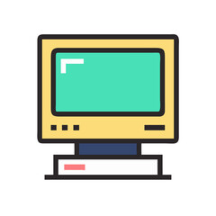 Retro Computer Desktop Personal Computer System Vintage Technology Old PC Monitor