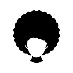 A silhouette of a woman with a large afro hairstyle, a simple and iconic image representing beauty and style