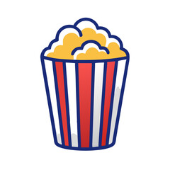 Delicious Buttery Popcorn in a Classic Red and White Striped Bucket