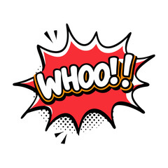 Exciting Comic Book Style Whoo Exclamation Point Design Element Graphic