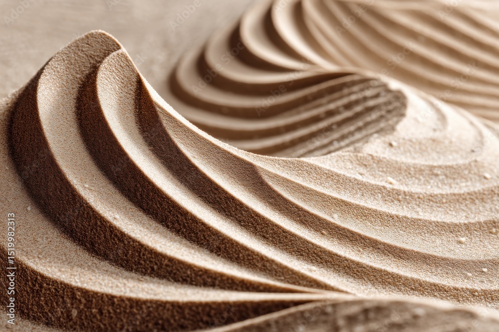 Wall mural abstract beige background with wavy sand dunes, showing an intricate texture of nature, with fine de