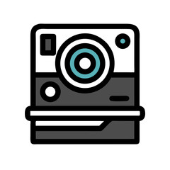 Instant Camera Icon Illustration Graphic Design Element Photography Equipment Retro Vintage Gadget Image