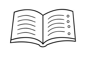 Open book lineart simple design reading education knowledge