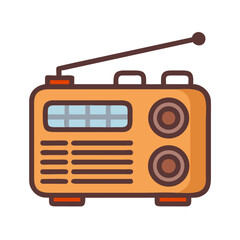 Vintage Retro Orange Transistor Radio with Antenna