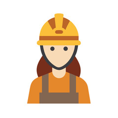 Female Construction Worker Icon Illustration Graphic Design Image