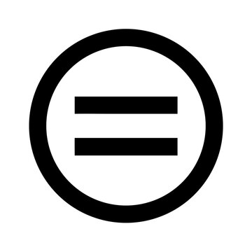 Circular Symbol with Two Parallel Horizontal Lines Inside a Thick Circle Graphic Design Element