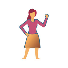 Confident Woman Celebrating Success Achievement Power Pose Strong Female Empowerment