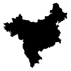 Obraz premium Detailed china map black silhouette vector illustration