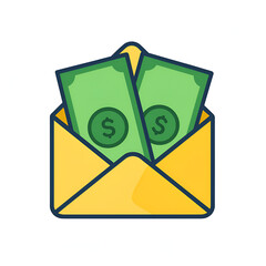 Cash Envelope with Dollar Bills – Budget, Finance, Savings Icon