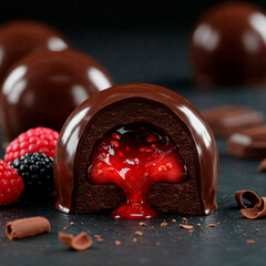 Chocolate Truffle with Raspberry Filling