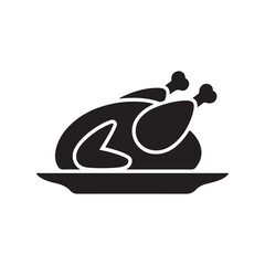 Chicken icon vector. Roast chicken glyph icon food. Rooster icon illustration eps 10