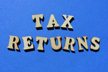 Tax Returns, words as banner headline