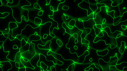 Glowing Green neon abstract pattern minimal geometric sci-fi futuristic technology background