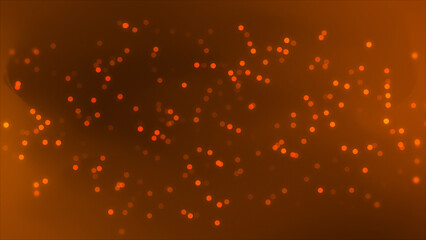 Orange glowing glitter bokeh particles elegant particles background. Futuristic glittering particle white background © Chandresh