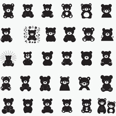 Obraz premium Teddy Bear Silhouette Bundle