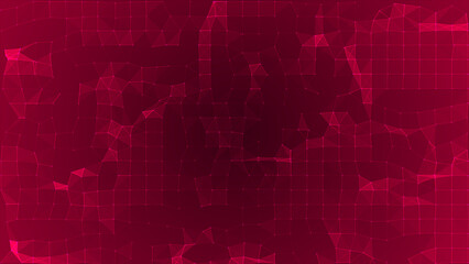 Obraz premium Magenta red color mesh of connecting dots and lines futuristic technology background