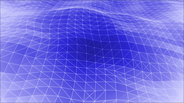 Blue color mesh of connecting dots and lines futuristic technology background