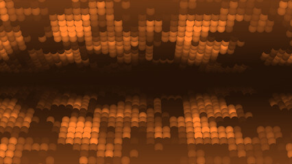 3d curve glowing Orange spherical ball futuristic background
