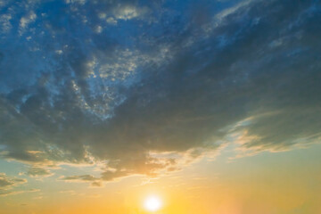 Beautiful sunset sky with amazing colorful clouds