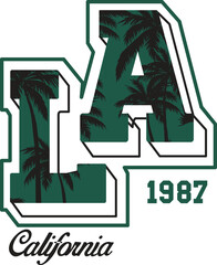 Stylish LA 1987 California graphic design.