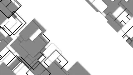 simple futuristic moving white squares gradient geometrical white background