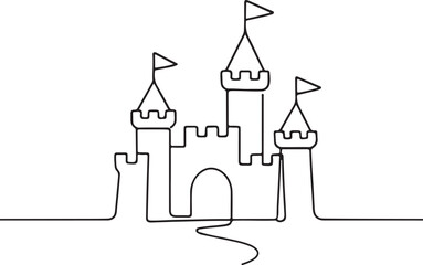 Amusement Park Castle Towers Illustration