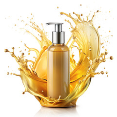 Splash Effect for Shampoo Advertisement Isolated on Transparent Background