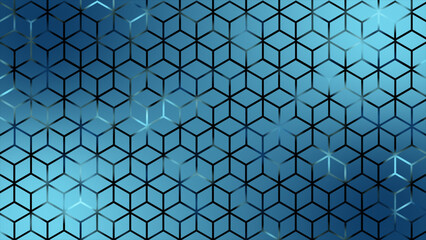 Futuristic colourful sci-fi technology background with hexagonal pattern