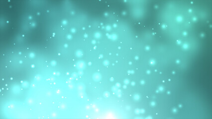 Cyan glowing Particles on white Background. Glitter Particles and Shiny Particles background