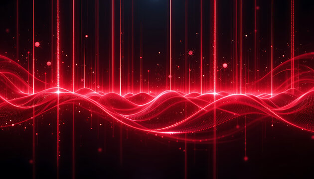 Red Vertical Glitch Pulse on Black