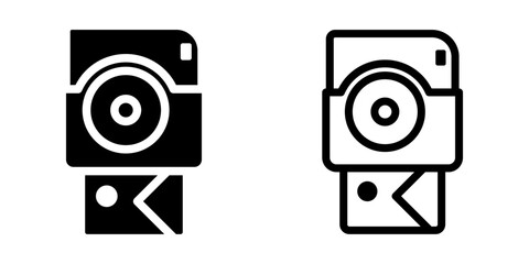 Camera icon set. flat illustration of vector icon on white background