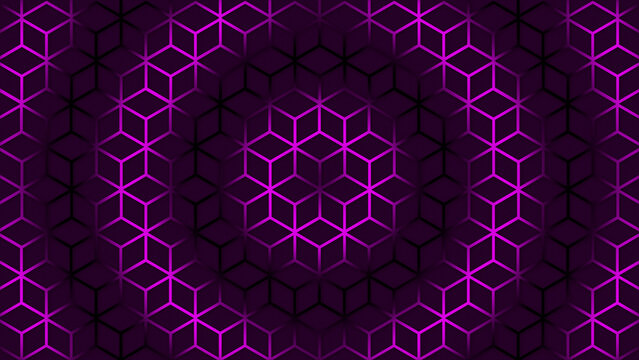 circular Pink wave moving over hexagonal shape futuristic background. Trendy sci-fi technology background with hexagonal pattern