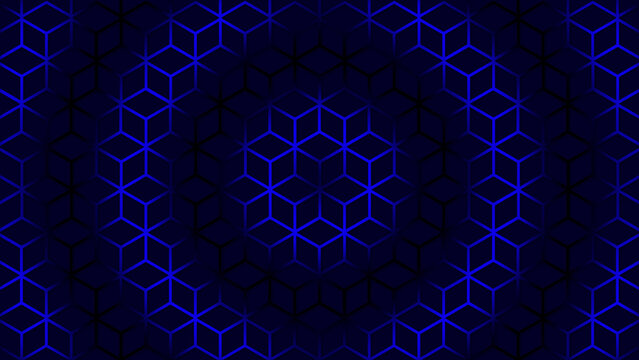 circular Blue wave moving over hexagonal shape futuristic background. Trendy sci-fi technology background with hexagonal pattern - Powered by Adobe