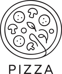Pizzeria Menu Pizza Badge Vector Art