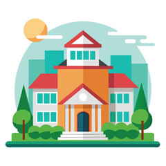 Naklejka premium House with Hand and Gold Coin – Flat Vector Real Estate and Investment Concept Icon 