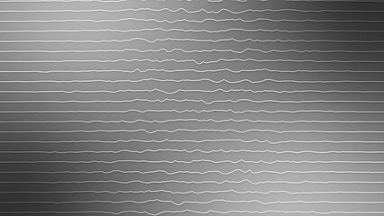 Abstract white color horizontal wiggly lines moving on black background