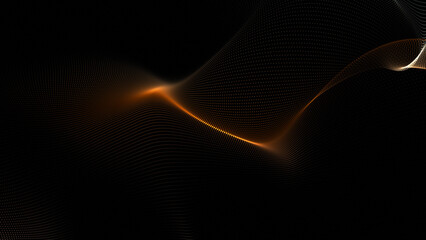 Abstract glowing Line Particles Wave dark Background . Abstract pattern futuristic hi-tech Particles Background
