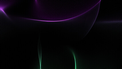 Abstract glowing Line Particles Wave dark Background . Abstract pattern futuristic hi-tech Particles Background