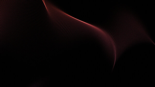 Abstract glowing Line Particles Wave dark Background . Abstract pattern futuristic hi-tech Particles Background - Powered by Adobe